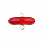 Connettore ovale in ottone cristallo rosso scocca oro 22x7.4 mm 1 pezzo