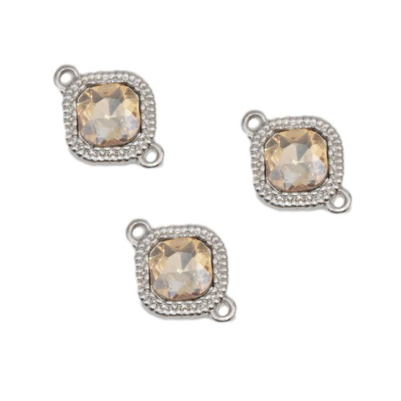 Connettore 17 mm oro cristallo oro pacco 10 pz (con567) - pietreeminuterie.com