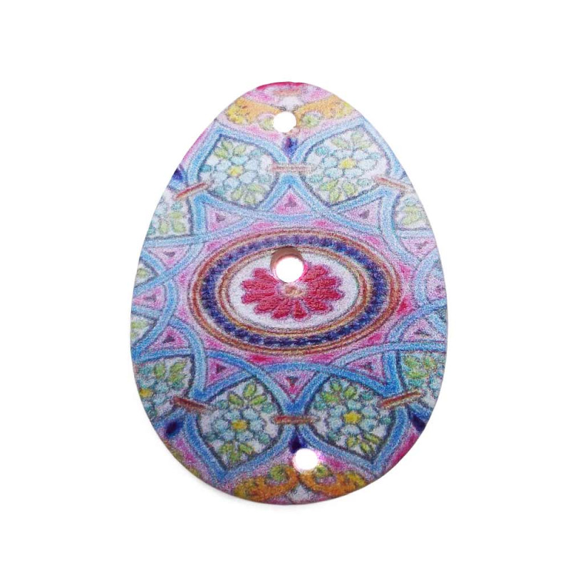 Connettore in Madreperla 39x29 mm decorato 1 pz (Cnn97) - pietreeminuterie.com