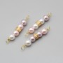 Connettore perle di fiume 6 mm colorate 40 mm circa conf.1 pz