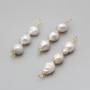 Connettore perle di fiume bianche 38 mm circa conf.1 pz