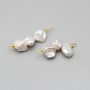 Connettore perle di fiume chips bianche 35 mm circa conf.1 pz