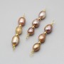 Connettore perle di fiume rosa 39 mm circa conf.1 pz
