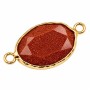 Connettore pietra del sole oro ovale 20x16 mm conf. 1 pz