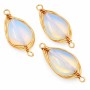 Connettori pietra di luna filo oro intrecciato 26x12 mm conf. 1 pz