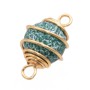 Connettore con agata fuoco finitura oro 20 mm conf. 1 pz