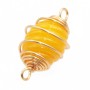 Connettore con giada gialla finitura oro 23 mm conf. 1 pz