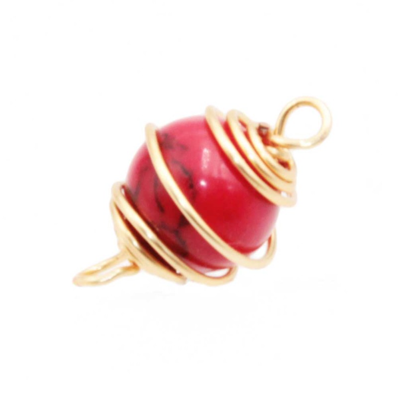 Connettore con pasta rodocrosite rossa finitura oro 18 mm conf. 1 pz - conn-g600 - pietreeminuterie.com Connettore con pasta rodocrosite rossa finitura oro 18 mm conf. 1 pz (conn-g600) - pietreeminuterie.com