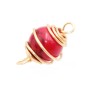 Connettore con pasta rodocrosite rossa finitura oro 18 mm conf. 1 pz