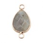 Connettore labradorite 26.5x13.5 mm oro 1 pz