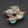Connettore labradorite bianca finitura oro 19 mm conf. 1 pz
