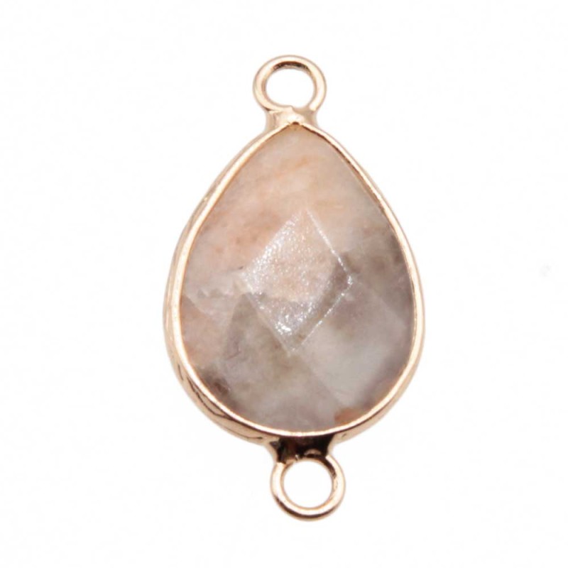 Connettore opale rosa 26.5x13.5 mm oro 1 pz (conn-qq34) - pietreeminuterie.com