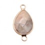 Connettore opale rosa 26.5x13.5 mm oro 1 pz