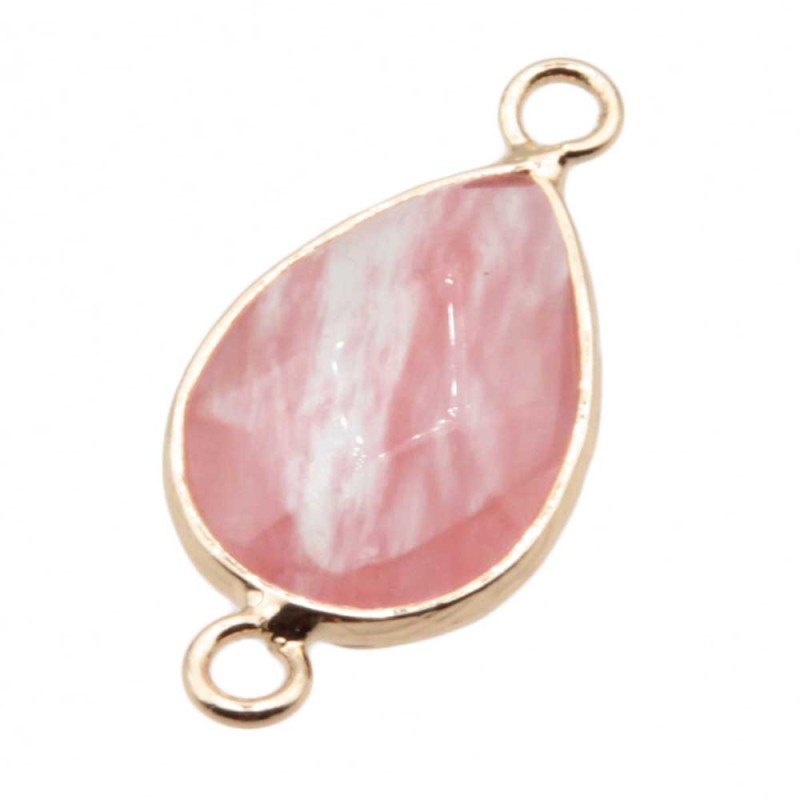 Connettore quarzo citrino rosa 26.5x13.5 mm oro 1 pz (conn-qq01) - pietreeminuterie.com