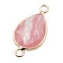 Connettore quarzo citrino rosa 26.5x13.5 mm oro 1 pz
