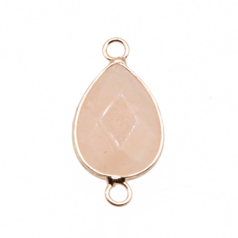 Connettore quarzo rosa 26.5x13.5 mm oro 1 pz (conn-q991) - pietreeminuterie.com