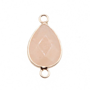 Connettore quarzo rosa 26.5x13.5 mm oro 1 pz