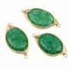 Connettori agata verde filo oro intrecciato 26x12 mm conf. 1 pz Connettori agata verde filo oro intrecciato 26x12 mm conf. 1 pz