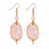 Connettori quarzo rosa filo oro intrecciato 22x10 mm conf. 1 pz Connettori quarzo rosa filo oro intrecciato 22x10 mm conf. 1 pz