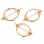 Connettori quarzo bianco filo oro intrecciato 20x12 mm conf. 1 pz