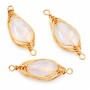 Connettori quarzo filo oro intrecciato 26x7 mm conf. 1 pz