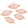Connettori quarzo rosa filo oro intrecciato 22x10 mm conf. 1 pz Connettori quarzo rosa filo oro intrecciato 22x10 mm conf. 1 pz