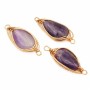 Connettori ametista filo oro intrecciato 22x8 mm conf. 1 pz