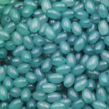 Perline in vetro Chicco di riso 7x4 mm verde acqua conf. 20 GR (circa 90 pz) Perline in vetro Chicco di riso 7x4 mm verde acqua conf. 20 GR (circa 90 pz)