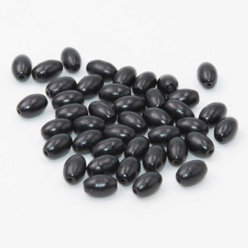 Perline in vetro Chicco di riso 7x4 mm nero conf. 20 GR (circa 90 pz)