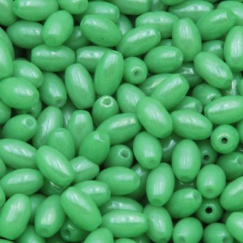 Perline in vetro Chicco di riso 7x4 mm verde conf. 20 GR (circa 90 pz)
