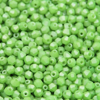 Bicono verde pastello in vetro 4x3 mm conf. 10 gr (125 perline circa) Bicono verde pastello in vetro 4x3 mm conf. 10 gr (125 perline circa)
