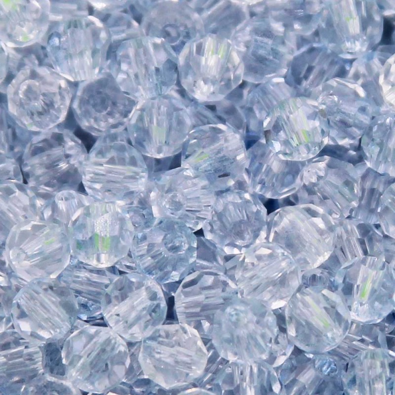 Perline mezzi cristalli celesti sfac. 4 mm A++ conf. 20 GR circa 200 pz Perline in vetro tonde rosa sfac. conf. 20 GR circa 200 pz (cont-1040) - pietreeminuterie.com