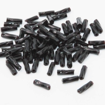 Perline vetro tubicino nero 7x2 mm conf. 5 GR (circa 150 pz)