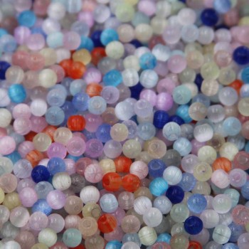 Perline occhi di gatto tonde mix 4 mm A++ quality conf. 30 GR 300 pz circa