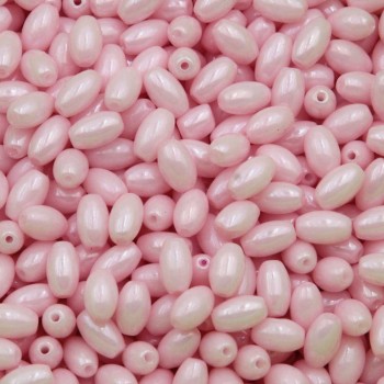 Perline in vetro Chicco di riso 7x4 mm pink conf. 20 GR (circa 90 pz)