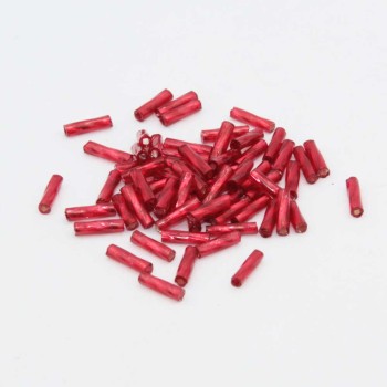 Perline vetro tubicino porpora 6x2 mm conf. 5 GR (circa 150 pz)