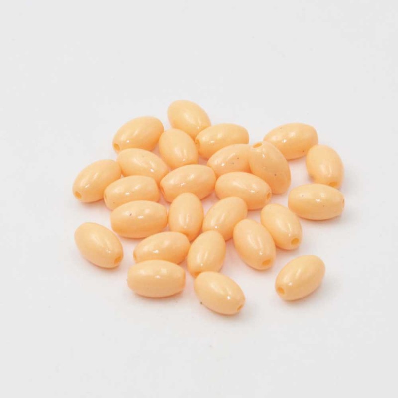 Perline in vetro Chicco di riso 7x4 mm crema conf. 20 GR (circa 90 pz)