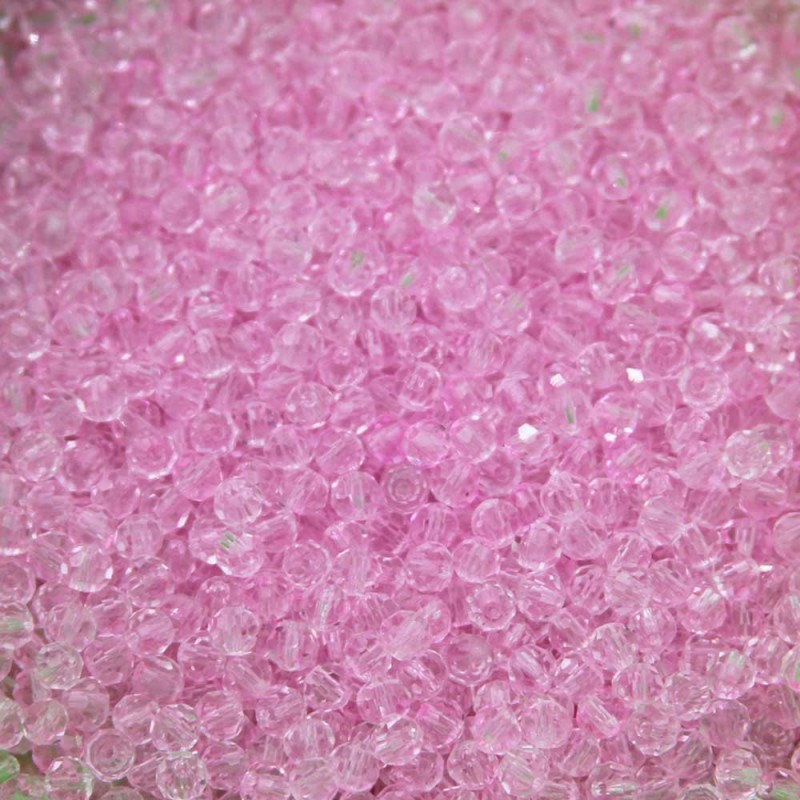 Perline in vetro tonde rosa sfac. conf. 20 GR circa 200 pz Perline in vetro tonde rosa sfac. conf. 20 GR circa 200 pz