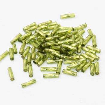 Perline vetro tubicino oliva 6x2 mm conf. 5 GR (circa 150 pz)