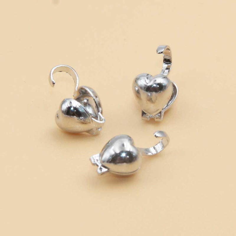 Copri nodo cuore White gold plated 14kt 5 mm 10 pz (nodo141q) - pietreeminuterie.com
