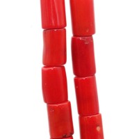 Corallo bambù colonna 15x10 mm rosso 2 pz