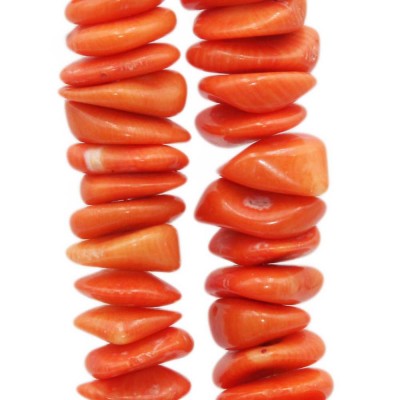 Corallo bambù rondelle irregolari arancio 14/16 mm 20 pz