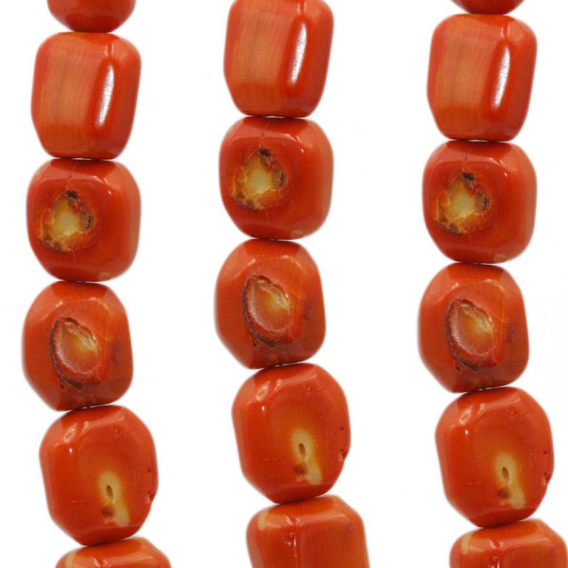 Corallo bambù sasso arancio 17/18 mm 2 pz (11bambd) - pietreeminuterie.com
