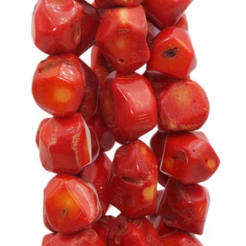 Corallo bambù rosso sasso 16/20 mm 1 pz