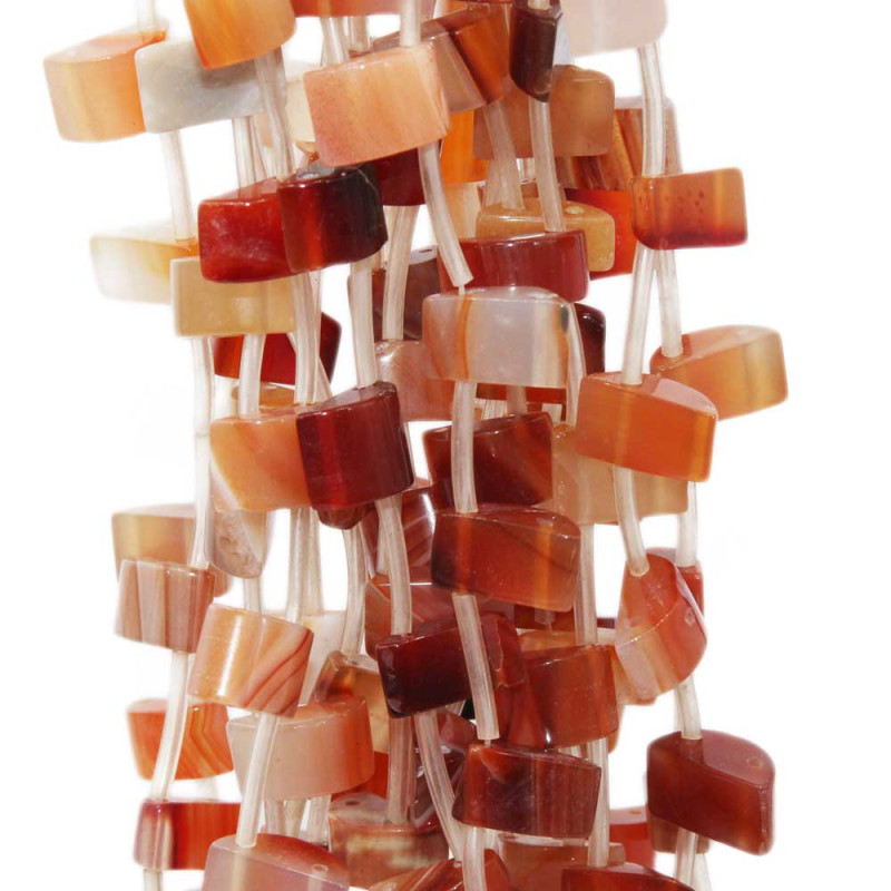 Corniola 14x6 mm liscia doppio foro filo 40 cm (co55foro) - pietreeminuterie.com