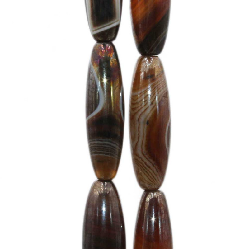 Corniola marrone striata colonna 41x12 mm 1 pz (corn9stri77) - pietreeminuterie.com