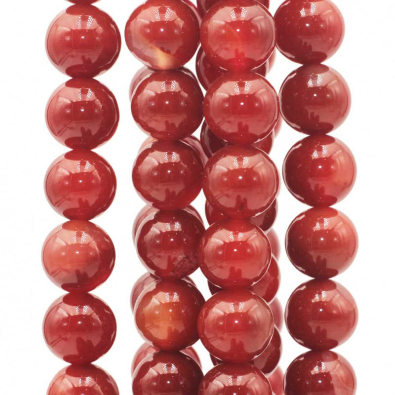 Corniola tonda liscia grado aaaa 12 mm filo 40 cm (cor-12-ol) - pietreeminuterie.com