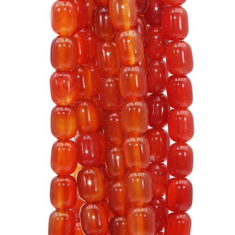 Corniola barilotto liscio 14x10 mm liscio filo 40 cm (corni-b-9) - pietreeminuterie.com