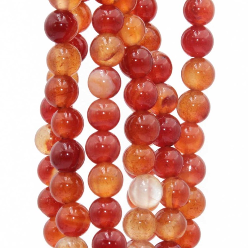 Corniola tonda liscia 5 mm filo 40 cm (co-r-0x3) - pietreeminuterie.com