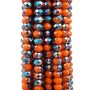 Cristalli rondella bicolore arancio e verde A/B 5.8x4.7 mm filo 